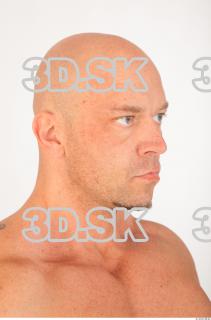 Head photo reference of bald Sebastian 0007